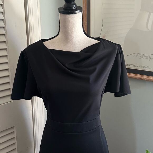 COUSINS Womens Dress Midi Cowl Draped Neck Concert Performance Solo Tie Back 12 - Picture 2 of 11